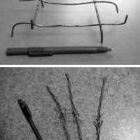 These images show the size and nature of the spikes being deliberately placed in the base sports fields. The pens are shown for scale.