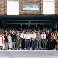 Members of the then named Canadian Forces Personnel Support Agency, now the Canadian Forces Morale and Welfare Service, pose outside their headquarters in Ottawa in 1996. The organization is celebrating their 20th anniversary this year. Photo courtesy of CFMWS