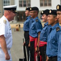 Rear-Admiral Bob Auchterlonie, Commander of Maritime Forces Pacific, inspected the platoon and addressed each graduate.