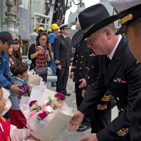 HMCS Calgary members are welcomed to Jeju, South Korea, as part of the country's International Fleet Review. Photos by LS Mike Goluboff, MARPAC Imaging Services