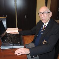 Retired Canadian Army Major Gary Del Vallano works on a project for Royal United Services Institute Vancouver Island (RUSI-VI) at his home in Victoria. Del Vllano, 80, enjoyed a 38-year military career and is the director of RUSI-VI Military Oral History program. Photo by Peter Mallett, Lookout