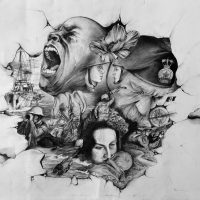 Maria Singson’s winning entry Behind the Wall, Senior Black and White Poster category.
