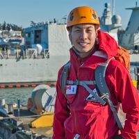 Capt Chris Dare poses in his climbing gear.