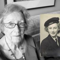 Lilian Harper Phibbs today and in 1945 at age 18.