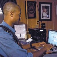OS Levi Thompson enjoys surfing the Internet in the Junior Rank’s Mess in HMCS Regina.