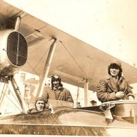 Royal Air Force (RAF) Squadron Leader Archibald Stuart MacLaren and his crew aboard their Vickers Vulture used in their attempt to fly around the world in 1924.