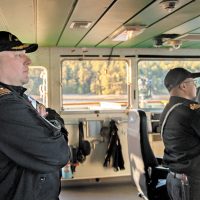 Commander Jason Bergen, Commanding Officer of HMCS Nanaimo, oversees a transit. Photo by Leading Seaman Brendan Gibson, MARPAC Imaging