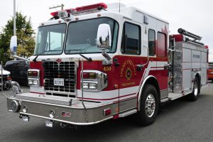 Photo by Shelley Lipke, Lookout new firetruck, CFB Esquimalt Fire Department