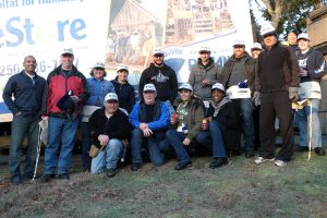 photo by Shawn O’Hara Canadian Forces volunteers for Habitat for Humanity