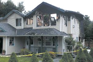 burned down home