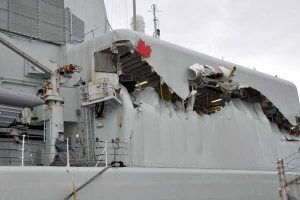 HMCS Algonquin damage