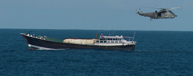HMCS Toronto Sea King with suspect vessel
