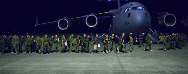 CAF members leave the Philippines