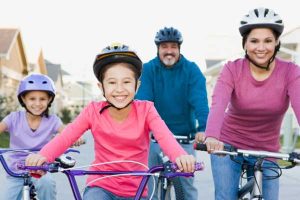 family cycling