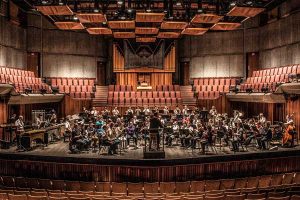 Naden band practices with UVic symphony