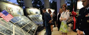 Families and guests visit the Afghanistan Memorial Vigil at the Canadian Embassy in Washington DC, United States on May 22, 2014.