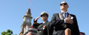 Capt (N) Luc Cassivi, Base Commander CFB Esquimalt is the Reviewing Officer for the 19 May 2014 Victoria Day Parade.