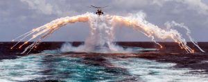 ="Sea King flare deployment"