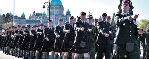 ="remebrance day, downtown, canadian scottish regiment"