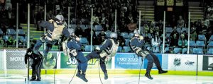 rapelling-during-hockey-game