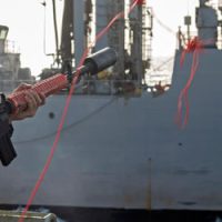 Firing a line to another ship