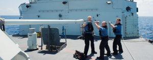 ="57mm gun weapons tech hmcs fredericton maintenance"