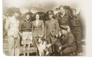Ralph Thistle, centre, gathers with his family and their beloved Collie in Canada, early 1940s.