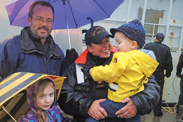 family at navy ship yard