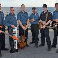 Navy sailors with musical instruments