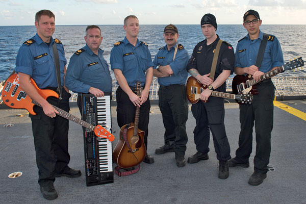 Navy sailors with musical instruments