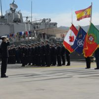 sailors at ceremony in Spain