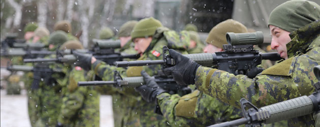 Canadian soldiers practice their shooting skills during Operation Unifier at the International Peacekeeping and Security Centre in Starychi, Ukraine Dec. 30.     Canadian soldiers practice their shooting skills during Operation Unifier at the International Peacekeeping and Security Centre in Starychi, Ukraine Dec. 30.