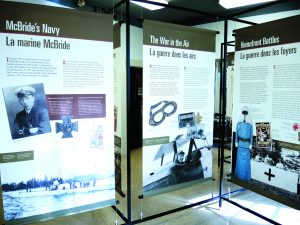 A sneak preview of CFB Esquimalt’s new exhibit on the First World War- a travelling exhibit lent by the Royal BC Museum. The official opening of the two new exhibits is open to the public April 15 at 10:15 am.