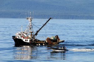 A view of the disabled Canadian fishing vessel, North Isle,