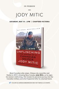 Meet Canadian elite sniper, Ottawa city Councillor and finalist in 2013's Amazing Race Canada, Jody Mitic, as he signs his memoir Unflinching, that reveals his personal journey into the Canadian military and what happened after he returned home.