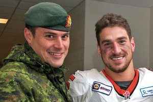 Major Nick Arakgi (left) and his brother, BC Lions linebacker Jason Arakgi.