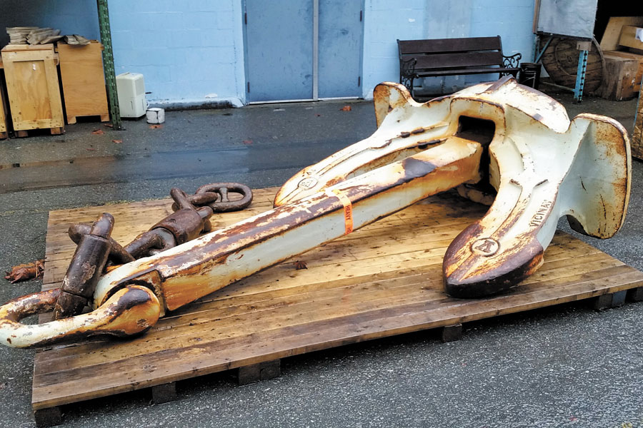 HMCS Protecteur’s anchor, headed to the Naval Museum of Alberta.