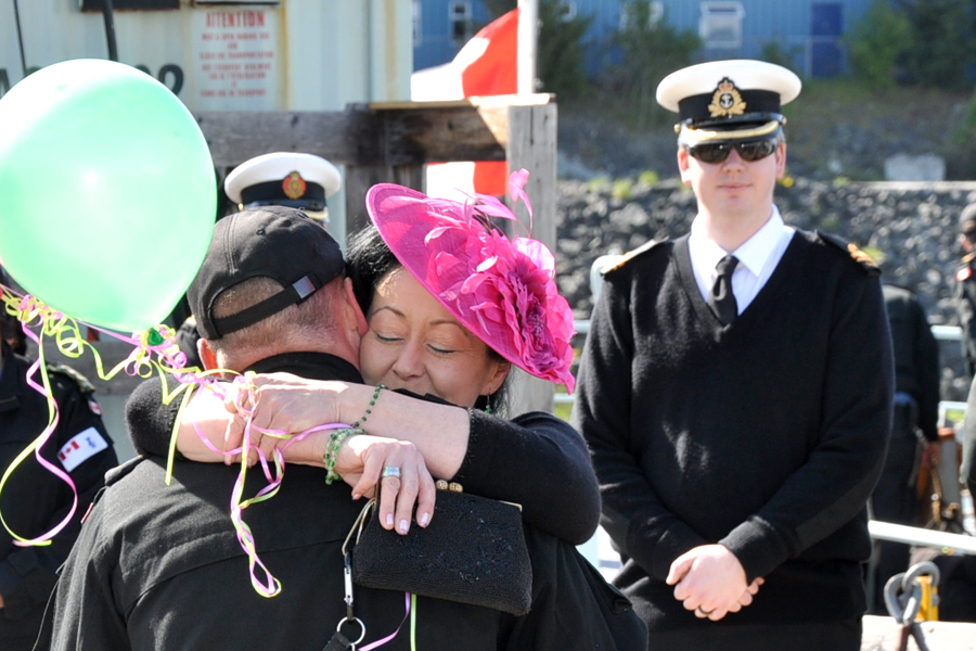 After conducting drug interdiction operations during a three month deployment on Operation Caribbe, HMCS Saskatoon returns home April 28. Photo by Cpl Andre Maillet, MARPAC Imaging Services