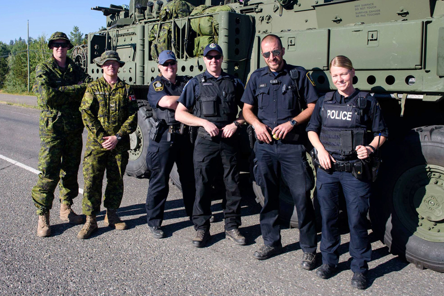 Members of the Canadian Armed Forces and RCMP are working together to help B.C. residents as part of the ongoing emergency response to the wildfire threat. Photo by MCpl Malcolm Byers, Wainwright Imaging Services