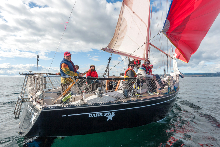 The crew of Dark Star from CFSA prepare for one of the races held during the CFSA Regatta weekend under the watchful eye of skipper and race organizer Neil Porter. Photo by: Trina L Holt