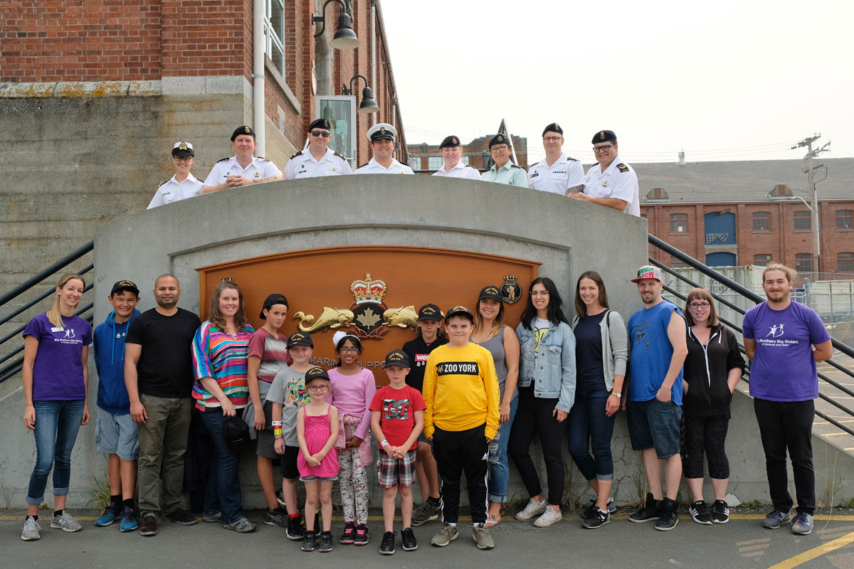 Participants from Big Brothers Big Sisters of Victoria were joined by Pacific Fleet Club Executive committee members and HMCS Victoria and HMCS Chicoutimi crew members.