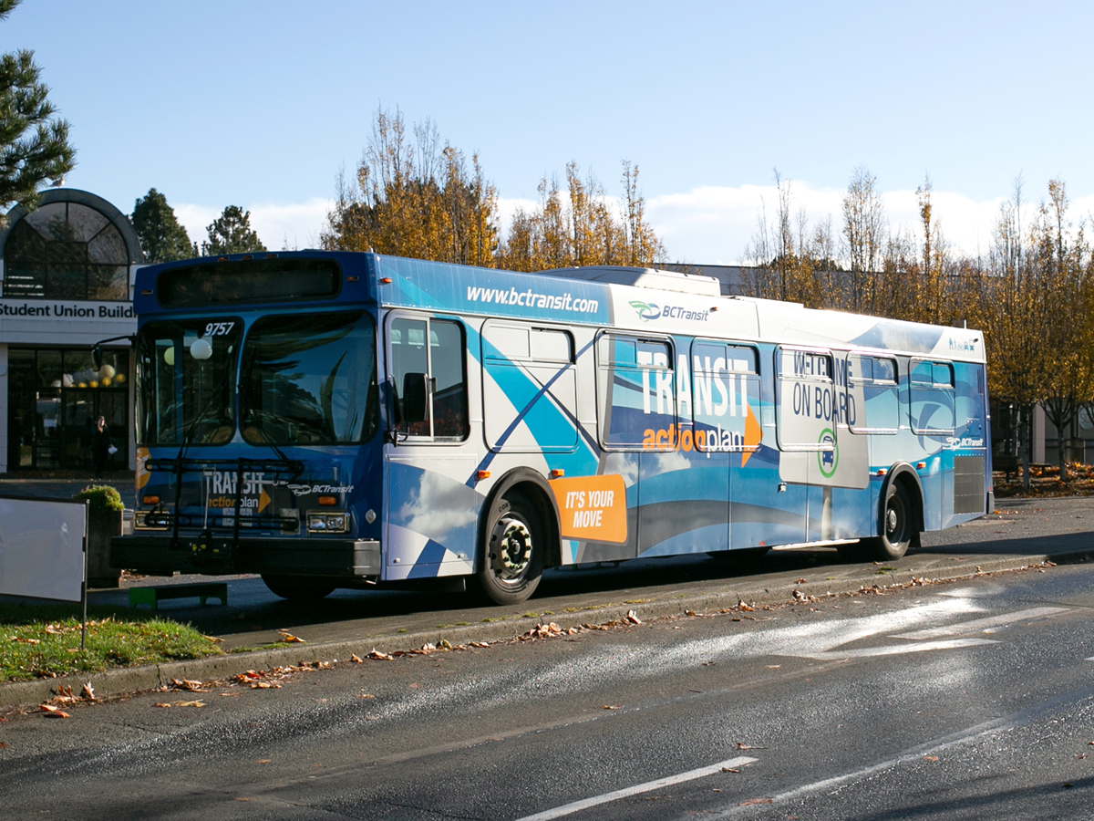 A refurbished BC Transit bus like this one will welcome visitors for an Oct. 17 Open House in Dockyard. The event will be used by the transit authority to build its 25-year transit plan. Photo Credit: BC Transit
