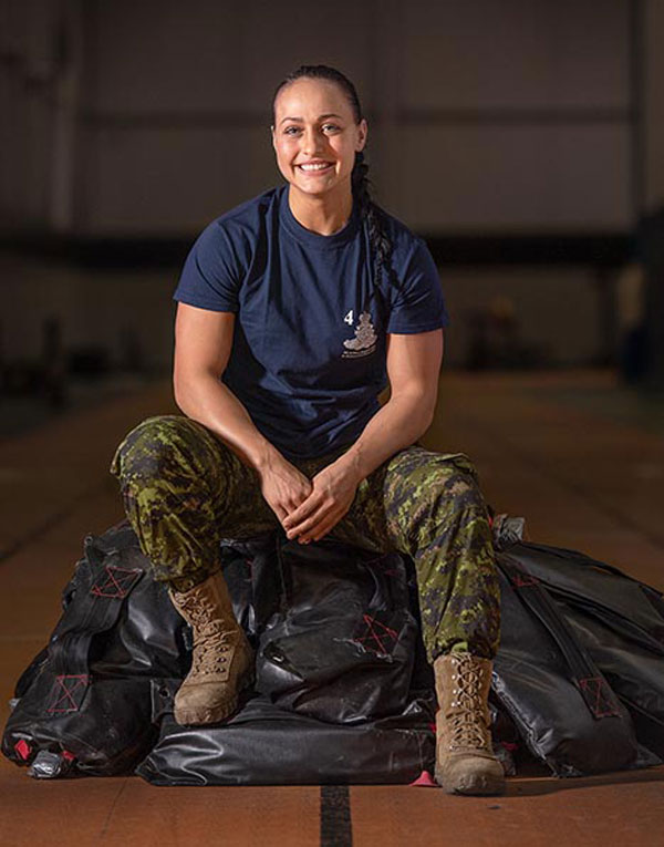 Bombardier Marie-Herene Maillet became the first female Canadian Armed Forces (CAF) member to achieve a perfect score of 400 on her annual FORCE Test.