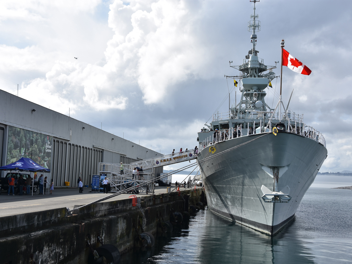 HMCS Winnipeg alongside Ogden Point for Defence on the Dock.