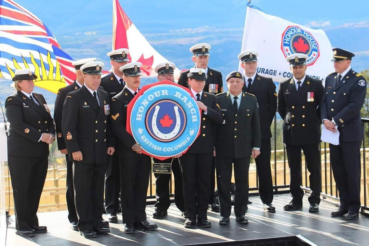 Members from HMCS Vancouver took part in the official opening of Honour Ranch, part of the Honour House Society. Photo courtesy of (civilian) Megan Rownd