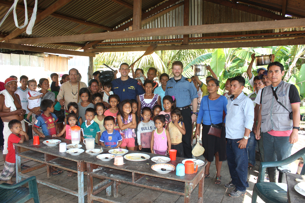 In Santa Isabel de Pichana, Lt(N) Place, the CO, and others were treated to a fine meal of fish, fruit, cassava and plantains by the cacique and his family.