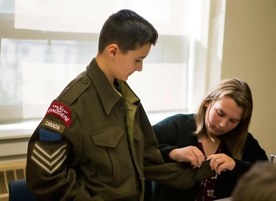 This authentic Second World War-era coat is just one example of the contents of the Canadian War Museum’s Supply Line Second World War Discovery Box. The resource is being made available to schools at no charge and includes other artifacts from the era to enhance classroom instruction. Photos Provided by the Canadian War Museum.