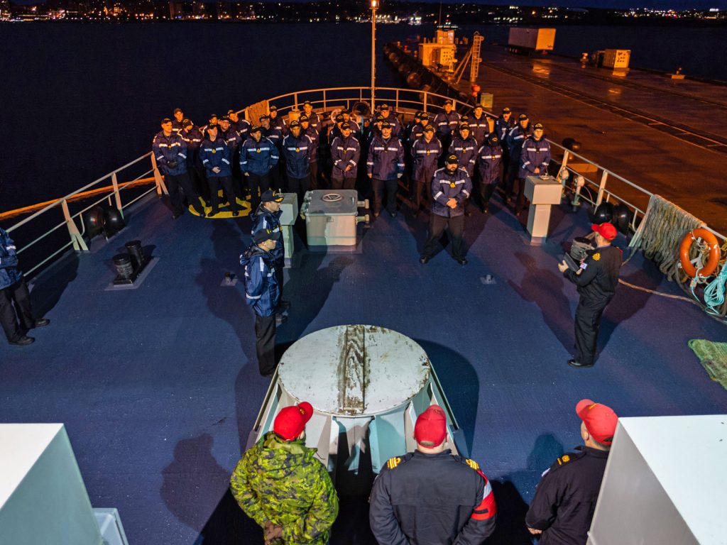 Sea Training Atlantic personnel boarded HMCS Moncton on Jan. 17 to begin Multi-ship Readiness Training prior to the ship’s departure on Operation Caribbe. Photos by Cpl Braden Trudeau, Formation Imaging Services