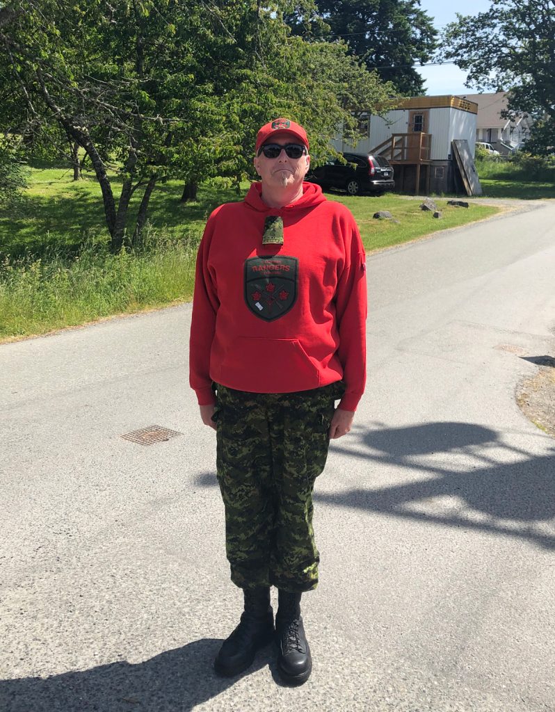 Canadian Ranger Gary Bath, pictured here during his Canadian Ranger Basic Military Indoctrination training at Albert Head Training Centre, has been a Canadian Ranger for nearly three years. He previously served with the Cadet Instructors Cadre in Fort St. John and the Cadet Corps in Ontario.
