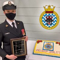 Vice-Admiral Mark Norman Leadership Award presented to HMCS Queen Charlotte sailor
